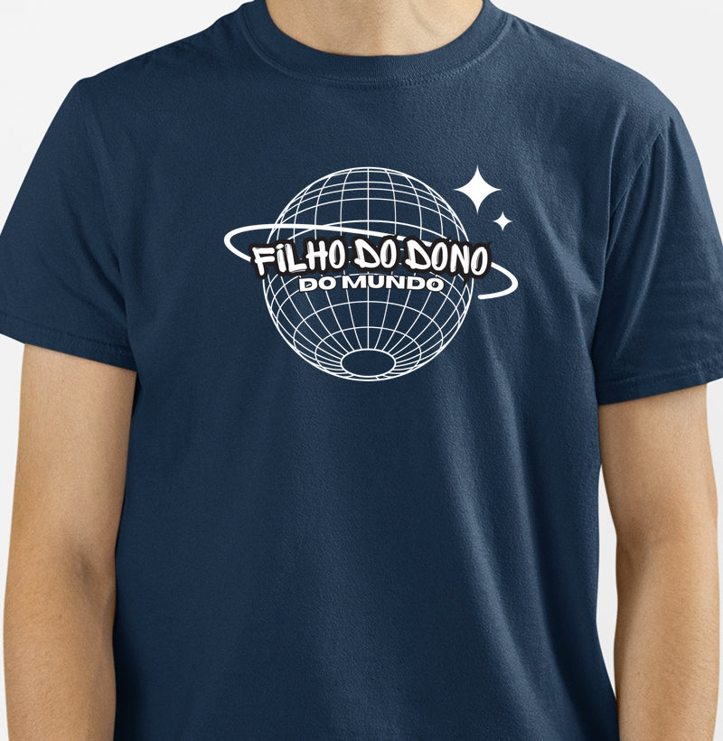 Camiseta masculina filho do dono do mundo