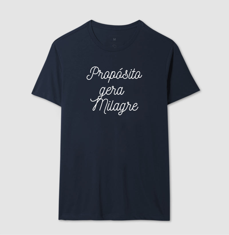 Camiseta masculina propósito gera milagre
